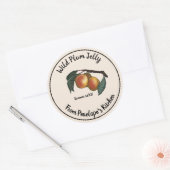 日付ヴィンテージプラムゼリーのラベルあなたのキッチンから ラウンドシール (封筒)