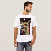 日付ヴィンテージプロップ飛行機の保存 Tシャツ (正面フル)