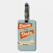 日付ヴィンテージ旅行ポスターを保存 ラゲッジタグ (裏面縦)