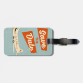 日付ヴィンテージ旅行ポスターを保存 ラゲッジタグ (裏面横)