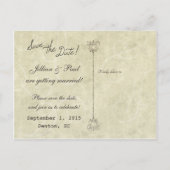 日付ヴィンテージ結婚式はがきを保存 案内ポストカード (裏面)