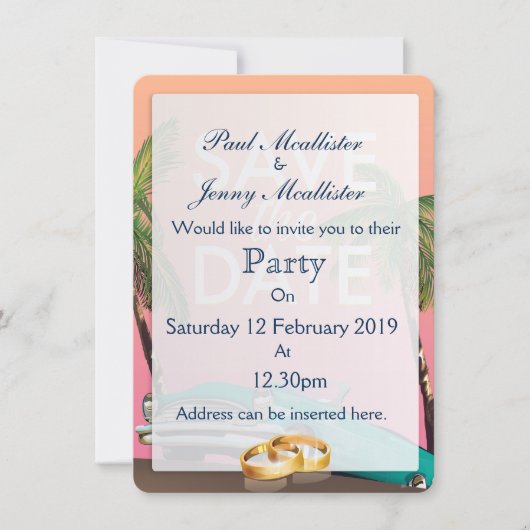 日付ヴィンテージ転換車の保存 招待状 (正面)