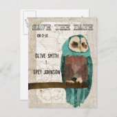 日付ヴィンテージOwl IIポストカードの保存 案内ポストカード (正面/裏面)