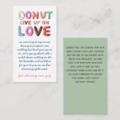 日付与え計画カードのラブチェンジにドーナツ ノートカード (正面/裏面)