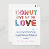 日付与え計画カードのラブチェンジにドーナツ ポストカード (正面/裏面)