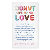 日付与え計画カードのラブチェンジにドーナツ マグネット名刺 (正面縦)