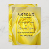 日付以外の明るい黄色のバラの花 案内ポストカード (正面/裏面)