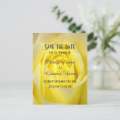 日付以外の明るい黄色のバラの花 案内ポストカード (スタンド正面)