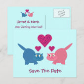 日付保存かわいい猫たち 案内ポストカード (正面/裏面)