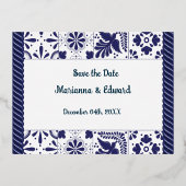 日付保存の箔押し招待状はがき 箔招待状ポストカード (正面)