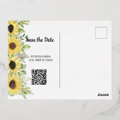 日付保存の箔押し招待状はがき 箔招待状ポストカード (裏面)