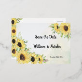 日付保存の箔押し招待状はがき 箔招待状ポストカード (正面/裏面)