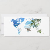 日付保存 ボーディングパス 地図 ビーチ パーム 写真 招待状 (裏面)