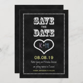 日付保存 黒板 招待状 ヴィンテージスタイル (正面/裏面)