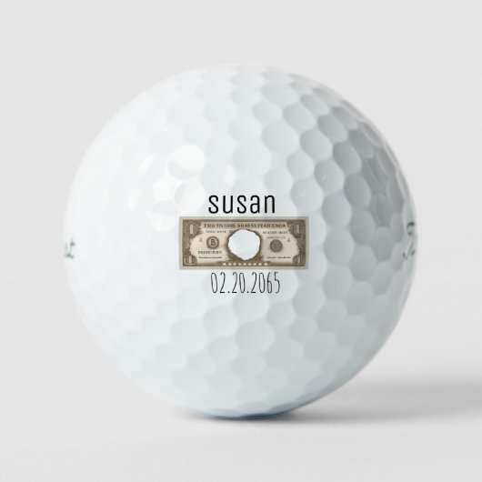 日付入り 個人名入りホールインワン Titleist Pro V1 ゴルフボール (正面)