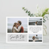 日付写真のコラージュを保存するキリスト教のミニマリスト  招待状 (スタンド正面)