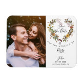 日付写真のフローラ愛のハートエレガントを保存 マグネット (横)