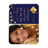 日付写真の卒業パーティー2022青を保存 マグネット (縦)