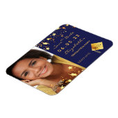 日付写真の卒業パーティー2022青を保存 マグネット (左側)