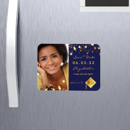 日付写真の卒業パーティー2022青を保存 マグネット