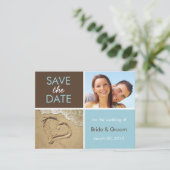 日付写真カードを保存する青と茶 セーブザデート (スタンド正面)