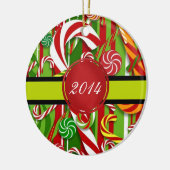 日付写真クリスマスオーナメントテンプレート セラミックオーナメント (左)