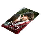 日付写真テンプレートの一緒の保存タイポグラフィ マグネット (左側)