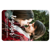 日付写真テンプレートの一緒の保存タイポグラフィ マグネット (横)