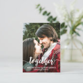 日付写真テンプレートの一緒の保存タイポグラフィ 案内ポストカード (スタンド正面)