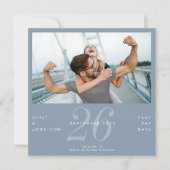 日付写真モダンダスティブルー日付を保存 セーブザデート (正面)