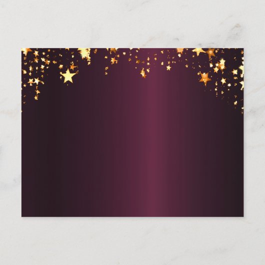 日付写真卒業パーティーのバーガンディを保存 ポストカード (裏面)