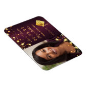 日付写真卒業パーティーのバーガンディを保存 マグネット (右側)