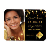 日付写真卒業パーティー2022ブラックを保存 マグネット (横)