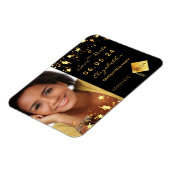 日付写真卒業パーティー2022ブラックを保存 マグネット (左側)