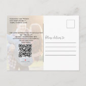 日付写真QRコードスクリプトタイポグラフィの保存 案内ポストカード (裏面)