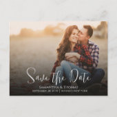 日付写真QRコードスクリプトタイポグラフィの保存 案内ポストカード (正面)