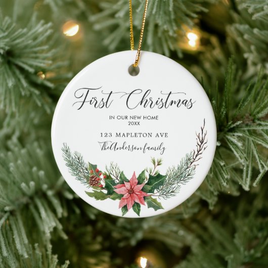 日付初めてのクリスマス我々の新しい家の名前 セラミックオーナメント (ツリー)