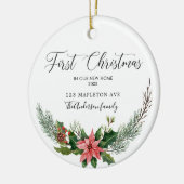 日付初めてのクリスマス我々の新しい家の名前 セラミックオーナメント (左)