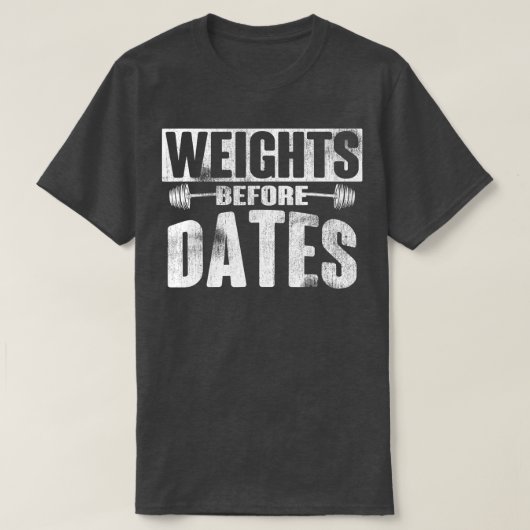 日付前の重量カーディオエクササイズ重量 Tシャツ (デザイン正面)