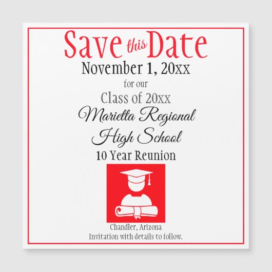 日付区分懇親会赤黒磁石を保存 (正面)