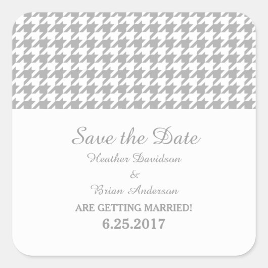 日付千鳥格子ののシールを保存する（グレー） スクエアシール (正面)