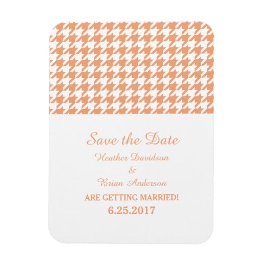 日付千鳥格子のマグネットの保存（オレンジ） マグネット (縦)