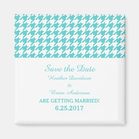 日付千鳥格子のマグネットの保存、ターコイズ マグネット (正面)
