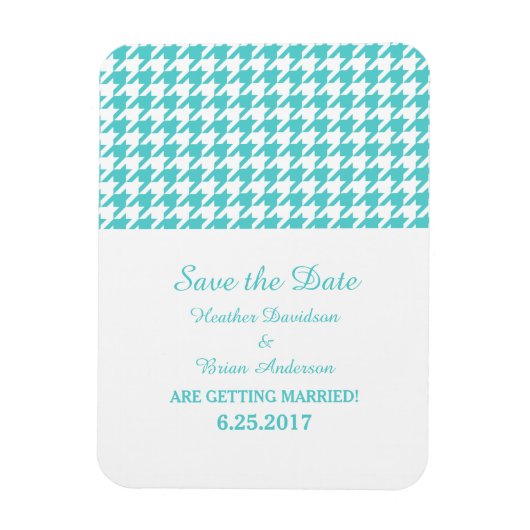 日付千鳥格子のマグネットの保存、ターコイズ マグネット (縦)