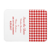 日付千鳥格子のマグネットを赤で保存 マグネット (横)