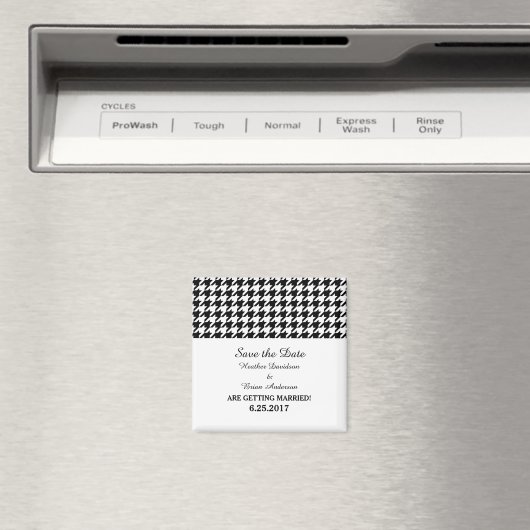 日付千鳥格子のマグネットを黒で保存 マグネット (インサイチュ (食洗機))