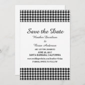 日付千鳥格子の招待状の保存(黒) 招待状 (正面/裏面)