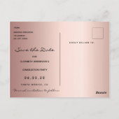 日付卒業パーティバラ金ゴールドの保存 ポストカード (裏面)