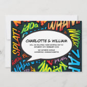 日付変更のお知らせ ポップなスピーチバブル セーブザデート (裏面)