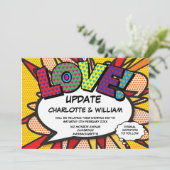 日付変更のお知らせ 現代風 コミックブック セーブザデート (スタンド正面)